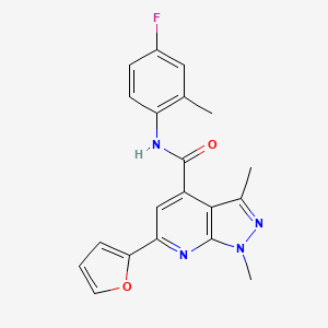 molecular formula C20H17FN4O2 B10935502 N-(4-fluoro-2-methylphenyl)-6-(furan-2-yl)-1,3-dimethyl-1H-pyrazolo[3,4-b]pyridine-4-carboxamide 