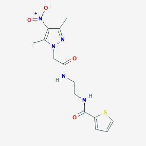 molecular formula C14H17N5O4S B10935506 N-(2-{[(3,5-dimethyl-4-nitro-1H-pyrazol-1-yl)acetyl]amino}ethyl)thiophene-2-carboxamide 