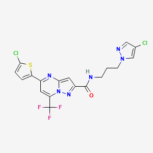 N-[3-(4-chloro-1H-pyrazol-1-yl)propyl]-5-(5-chlorothiophen-2-yl)-7-(trifluoromethyl)pyrazolo[1,5-a]pyrimidine-2-carboxamide