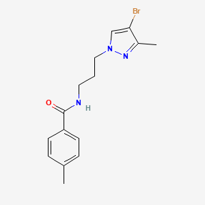 molecular formula C15H18BrN3O B10935528 N-[3-(4-bromo-3-methyl-1H-pyrazol-1-yl)propyl]-4-methylbenzamide 