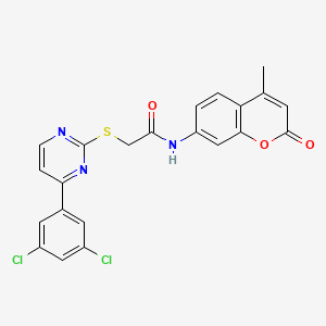 2-{[4-(3,5-dichlorophenyl)pyrimidin-2-yl]sulfanyl}-N-(4-methyl-2-oxo-2H-chromen-7-yl)acetamide