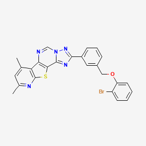 4-[3-[(2-bromophenoxy)methyl]phenyl]-11,13-dimethyl-16-thia-3,5,6,8,14-pentazatetracyclo[7.7.0.02,6.010,15]hexadeca-1(9),2,4,7,10(15),11,13-heptaene