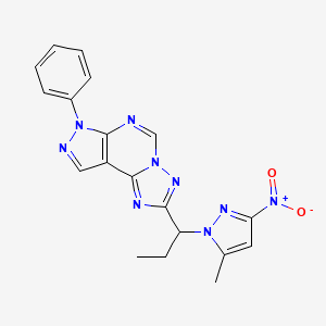 2-[1-(5-methyl-3-nitro-1H-pyrazol-1-yl)propyl]-7-phenyl-7H-pyrazolo[4,3-e][1,2,4]triazolo[1,5-c]pyrimidine