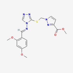 methyl 1-{[(4-{[(E)-(2,4-dimethoxyphenyl)methylidene]amino}-4H-1,2,4-triazol-3-yl)sulfanyl]methyl}-1H-pyrazole-3-carboxylate