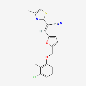 (2E)-3-{5-[(3-chloro-2-methylphenoxy)methyl]furan-2-yl}-2-(4-methyl-1,3-thiazol-2-yl)prop-2-enenitrile