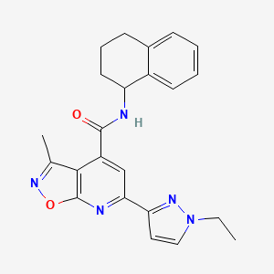 molecular formula C23H23N5O2 B10935649 6-(1-ethyl-1H-pyrazol-3-yl)-3-methyl-N-(1,2,3,4-tetrahydronaphthalen-1-yl)[1,2]oxazolo[5,4-b]pyridine-4-carboxamide 