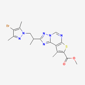 Methyl 2-[2-(4-bromo-3,5-dimethyl-1H-pyrazol-1-YL)-1-methylethyl]-9-methylthieno[3,2-E][1,2,4]triazolo[1,5-C]pyrimidine-8-carboxylate