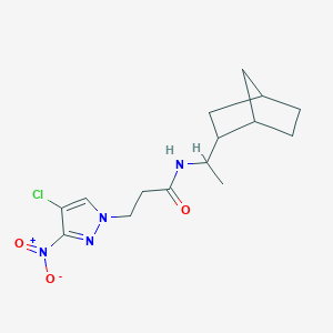 N-[1-(bicyclo[2.2.1]hept-2-yl)ethyl]-3-(4-chloro-3-nitro-1H-pyrazol-1-yl)propanamide