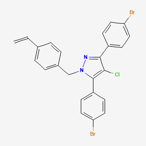 molecular formula C24H17Br2ClN2 B10935675 3,5-bis(4-bromophenyl)-4-chloro-1-(4-ethenylbenzyl)-1H-pyrazole 