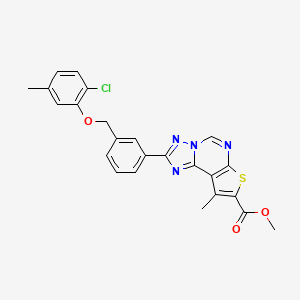 molecular formula C24H19ClN4O3S B10935678 Methyl 2-{3-[(2-chloro-5-methylphenoxy)methyl]phenyl}-9-methylthieno[3,2-e][1,2,4]triazolo[1,5-c]pyrimidine-8-carboxylate 