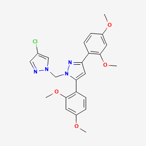 1-[(4-chloro-1H-pyrazol-1-yl)methyl]-3,5-bis(2,4-dimethoxyphenyl)-1H-pyrazole