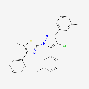 2-[4-chloro-3,5-bis(3-methylphenyl)-1H-pyrazol-1-yl]-5-methyl-4-phenyl-1,3-thiazole