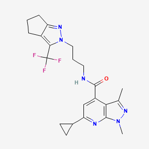 6-cyclopropyl-1,3-dimethyl-N-{3-[3-(trifluoromethyl)-5,6-dihydrocyclopenta[c]pyrazol-2(4H)-yl]propyl}-1H-pyrazolo[3,4-b]pyridine-4-carboxamide