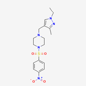 1-[(1-ethyl-3-methyl-1H-pyrazol-4-yl)methyl]-4-[(4-nitrophenyl)sulfonyl]piperazine