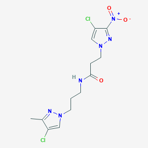 N-[3-(4-chloro-3-methyl-1H-pyrazol-1-yl)propyl]-3-(4-chloro-3-nitro-1H-pyrazol-1-yl)propanamide