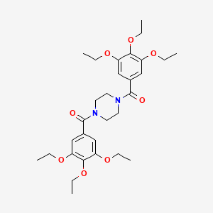 molecular formula C30H42N2O8 B10935747 Piperazine-1,4-diylbis[(3,4,5-triethoxyphenyl)methanone] 