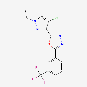 2-(4-chloro-1-ethyl-1H-pyrazol-3-yl)-5-[3-(trifluoromethyl)phenyl]-1,3,4-oxadiazole