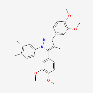 3,5-bis(3,4-dimethoxyphenyl)-1-(3,4-dimethylphenyl)-4-methyl-1H-pyrazole