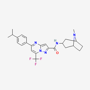 N-(8-methyl-8-azabicyclo[3.2.1]oct-3-yl)-5-[4-(propan-2-yl)phenyl]-7-(trifluoromethyl)pyrazolo[1,5-a]pyrimidine-2-carboxamide