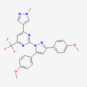 2-[3,5-bis(4-methoxyphenyl)-1H-pyrazol-1-yl]-4-(1-methyl-1H-pyrazol-4-yl)-6-(trifluoromethyl)pyrimidine