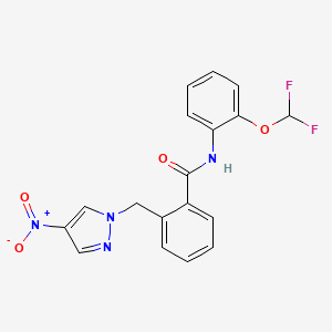 N-[2-(difluoromethoxy)phenyl]-2-[(4-nitro-1H-pyrazol-1-yl)methyl]benzamide