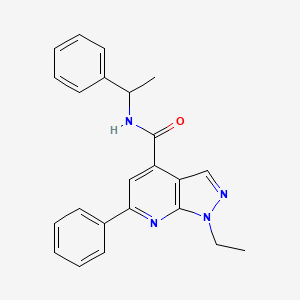 1-ethyl-6-phenyl-N-(1-phenylethyl)-1H-pyrazolo[3,4-b]pyridine-4-carboxamide