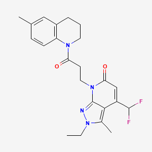 4-(difluoromethyl)-2-ethyl-3-methyl-7-[3-(6-methyl-3,4-dihydroquinolin-1(2H)-yl)-3-oxopropyl]-2,7-dihydro-6H-pyrazolo[3,4-b]pyridin-6-one