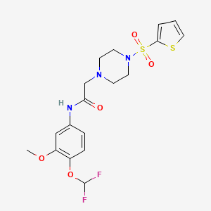 N-[4-(difluoromethoxy)-3-methoxyphenyl]-2-[4-(thiophen-2-ylsulfonyl)piperazin-1-yl]acetamide