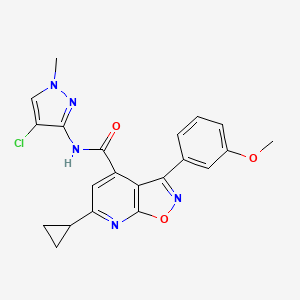 N-(4-chloro-1-methyl-1H-pyrazol-3-yl)-6-cyclopropyl-3-(3-methoxyphenyl)[1,2]oxazolo[5,4-b]pyridine-4-carboxamide