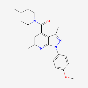 [6-ethyl-1-(4-methoxyphenyl)-3-methyl-1H-pyrazolo[3,4-b]pyridin-4-yl](4-methylpiperidin-1-yl)methanone