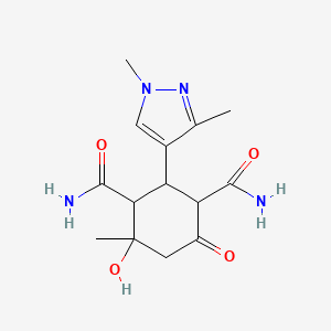 2-(1,3-dimethyl-1H-pyrazol-4-yl)-4-hydroxy-4-methyl-6-oxocyclohexane-1,3-dicarboxamide