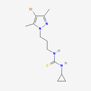 molecular formula C12H19BrN4S B10935867 1-[3-(4-bromo-3,5-dimethyl-1H-pyrazol-1-yl)propyl]-3-cyclopropylthiourea 