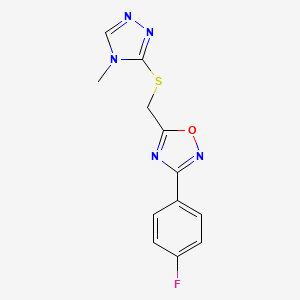 3-(4-fluorophenyl)-5-{[(4-methyl-4H-1,2,4-triazol-3-yl)sulfanyl]methyl}-1,2,4-oxadiazole