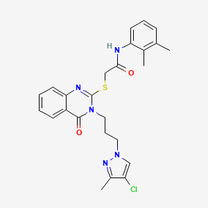 2-({3-[3-(4-chloro-3-methyl-1H-pyrazol-1-yl)propyl]-4-oxo-3,4-dihydroquinazolin-2-yl}sulfanyl)-N-(2,3-dimethylphenyl)acetamide