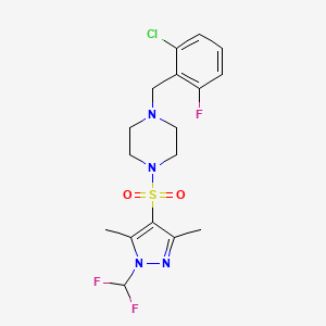 1-(2-chloro-6-fluorobenzyl)-4-{[1-(difluoromethyl)-3,5-dimethyl-1H-pyrazol-4-yl]sulfonyl}piperazine