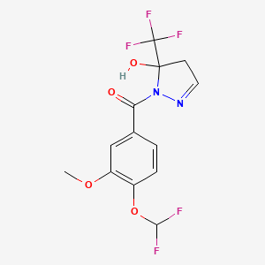 [4-(difluoromethoxy)-3-methoxyphenyl][5-hydroxy-5-(trifluoromethyl)-4,5-dihydro-1H-pyrazol-1-yl]methanone