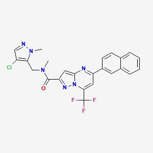 N-[(4-chloro-1-methyl-1H-pyrazol-5-yl)methyl]-N-methyl-5-(naphthalen-2-yl)-7-(trifluoromethyl)pyrazolo[1,5-a]pyrimidine-2-carboxamide