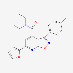 molecular formula C22H21N3O3 B10935955 N,N-diethyl-6-(furan-2-yl)-3-(4-methylphenyl)[1,2]oxazolo[5,4-b]pyridine-4-carboxamide 