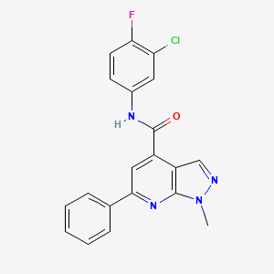 molecular formula C20H14ClFN4O B10935958 N-(3-chloro-4-fluorophenyl)-1-methyl-6-phenyl-1H-pyrazolo[3,4-b]pyridine-4-carboxamide 