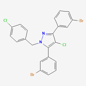 molecular formula C22H14Br2Cl2N2 B10935964 3,5-bis(3-bromophenyl)-4-chloro-1-(4-chlorobenzyl)-1H-pyrazole 