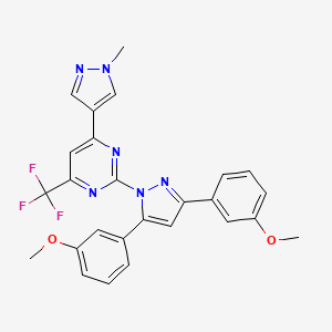 2-[3,5-bis(3-methoxyphenyl)-1H-pyrazol-1-yl]-4-(1-methyl-1H-pyrazol-4-yl)-6-(trifluoromethyl)pyrimidine