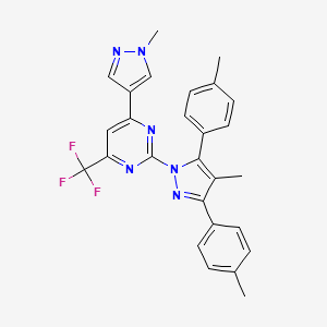 2-[4-methyl-3,5-bis(4-methylphenyl)-1H-pyrazol-1-yl]-4-(1-methyl-1H-pyrazol-4-yl)-6-(trifluoromethyl)pyrimidine