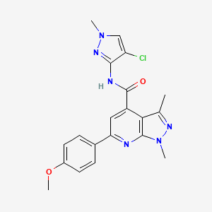 N-(4-chloro-1-methyl-1H-pyrazol-3-yl)-6-(4-methoxyphenyl)-1,3-dimethyl-1H-pyrazolo[3,4-b]pyridine-4-carboxamide