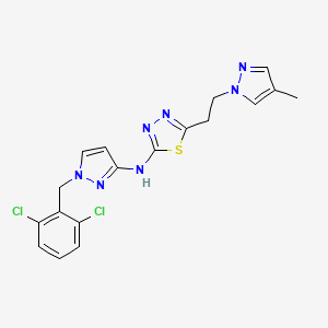 N-[1-(2,6-dichlorobenzyl)-1H-pyrazol-3-yl]-5-[2-(4-methyl-1H-pyrazol-1-yl)ethyl]-1,3,4-thiadiazol-2-amine