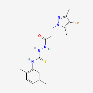 2-[3-(4-bromo-3,5-dimethyl-1H-pyrazol-1-yl)propanoyl]-N-(2,5-dimethylphenyl)hydrazinecarbothioamide