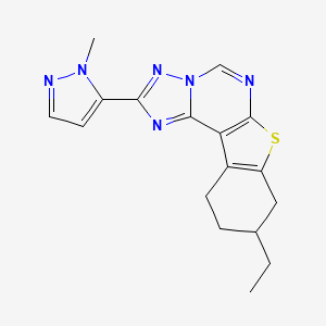 9-ethyl-2-(1-methyl-1H-pyrazol-5-yl)-8,9,10,11-tetrahydro[1]benzothieno[3,2-e][1,2,4]triazolo[1,5-c]pyrimidine