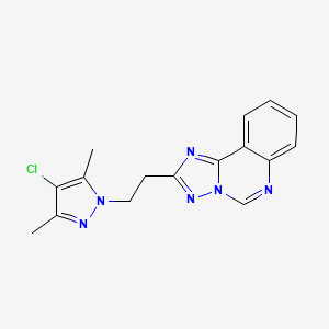 molecular formula C16H15ClN6 B10936028 2-[2-(4-chloro-3,5-dimethyl-1H-pyrazol-1-yl)ethyl][1,2,4]triazolo[1,5-c]quinazoline 