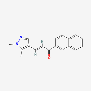 (2E)-3-(1,5-dimethyl-1H-pyrazol-4-yl)-1-(naphthalen-2-yl)prop-2-en-1-one