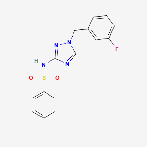 molecular formula C16H15FN4O2S B10936088 N-[1-(3-fluorobenzyl)-1H-1,2,4-triazol-3-yl]-4-methylbenzenesulfonamide 