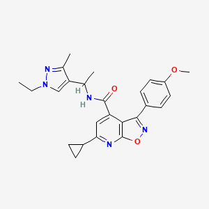 6-cyclopropyl-N-[1-(1-ethyl-3-methyl-1H-pyrazol-4-yl)ethyl]-3-(4-methoxyphenyl)[1,2]oxazolo[5,4-b]pyridine-4-carboxamide